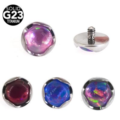 0,9-1,2 mm G23 Titan Labret Stecker mit Wellenkante und Aurora Opal Kopf (3/4/5 mm)