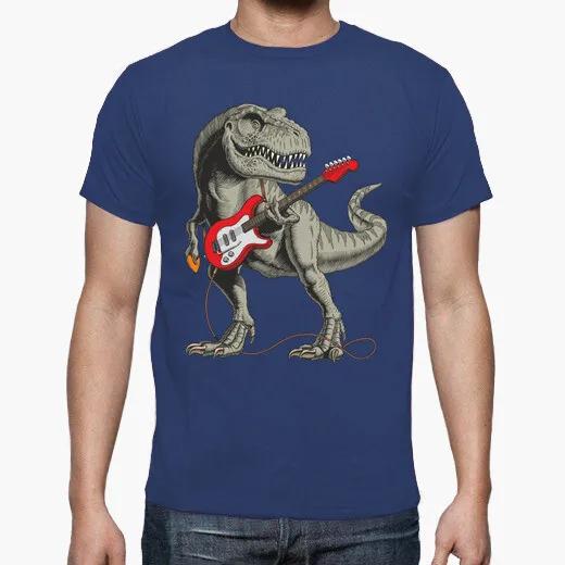 Funny Rock and Roll Dinosaurio TShirt Summer Cotton ONeck Short Sleeve Mens T Shirt New S3XL