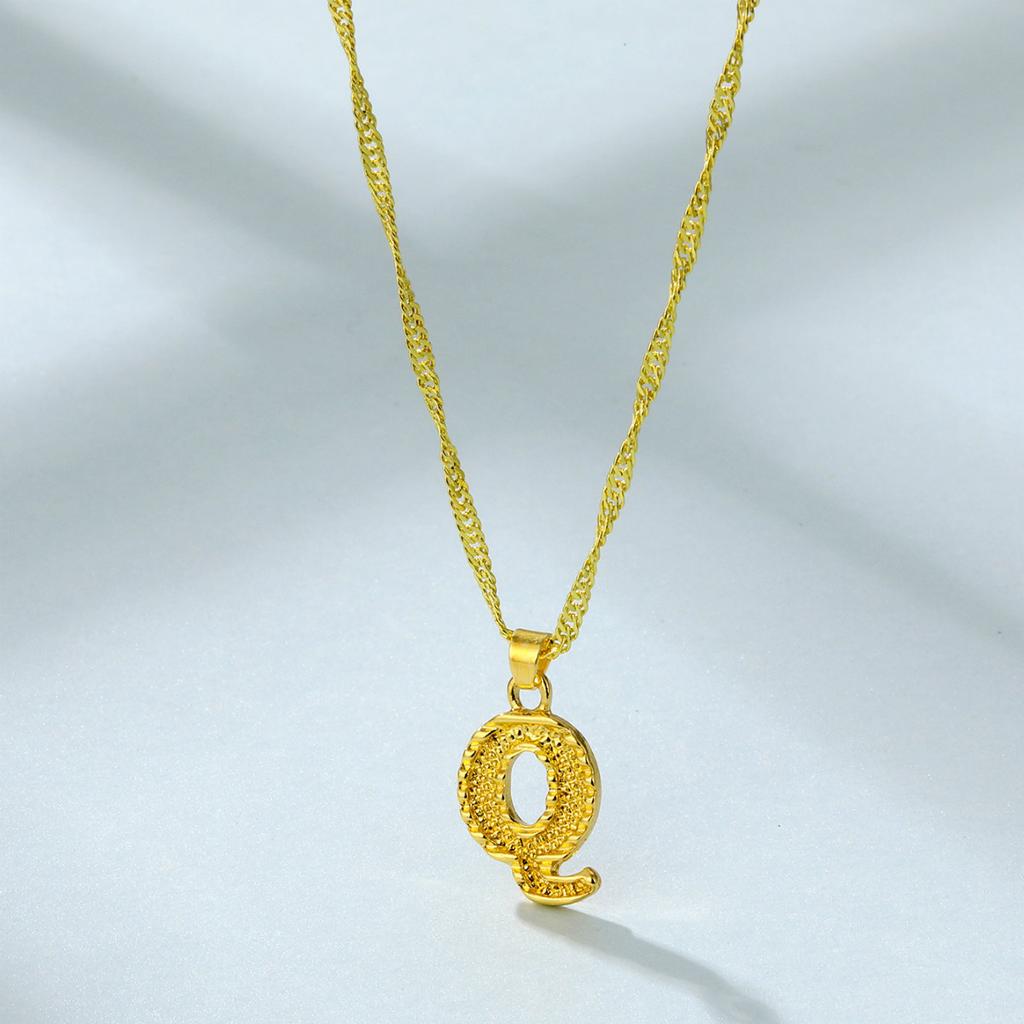 Chic Alloy Alphabet Necklace 26 English Letters With Sleek Snake Chain Length Adjustable