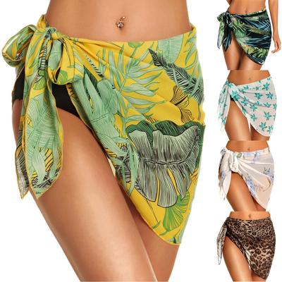Women Short Sarongs Beach Wrap Sheer Bikini Wraps Chiffon Cover Ups for Swimwear