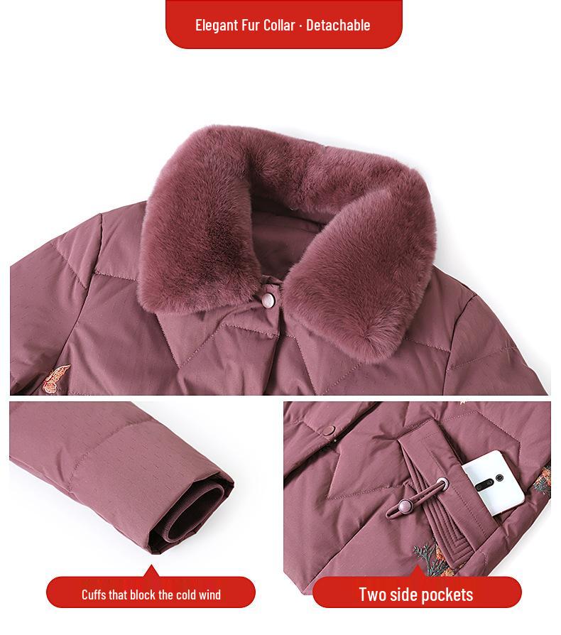 Winter-Daunenjacke für Frauen mittleren Alters und ältere Frauen: Dicker, Stilvoller, Warmer Mantel für Mütter und Großmütter.