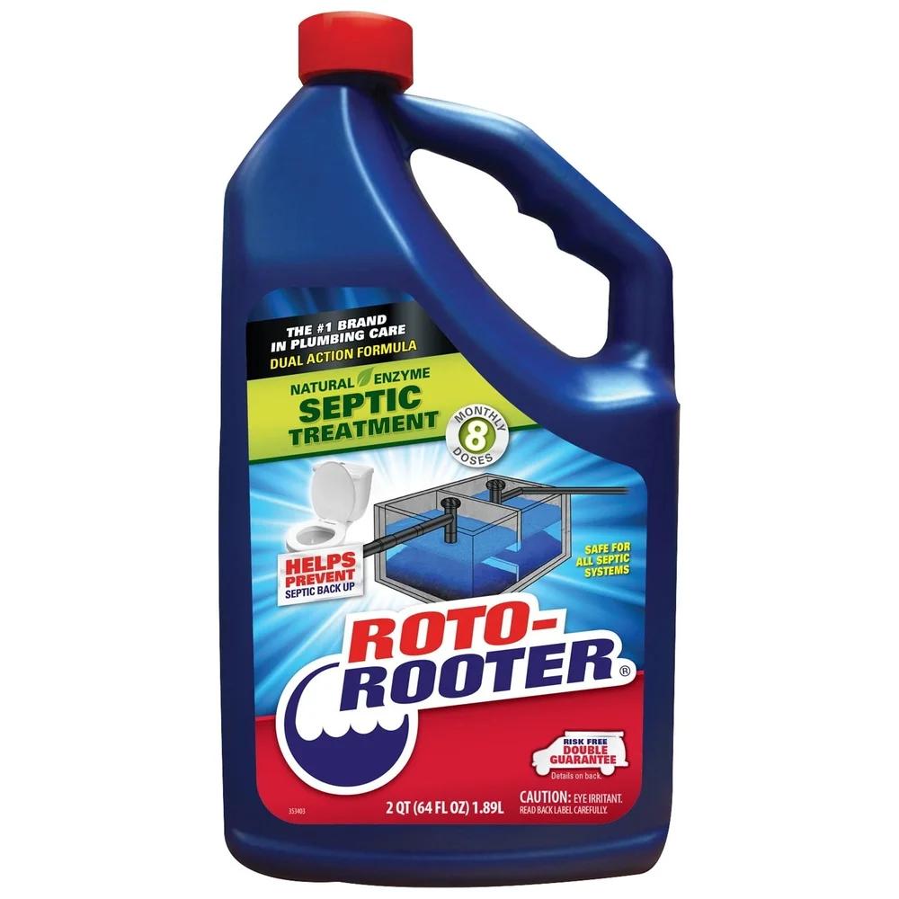 Natural Septic Treatment Enzymes Bottle Waste Breakdown Odor Eliminator Safe Pipes Septic System Monthly Use Non-Corrosive 64 oz