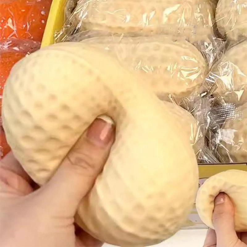 1-5Pcs Funny Peanut Shape Stress Ball Decor Ornaments Squeeze Squishy Toy Buttery-Soft Feel Fidget Toy Sensory For Kids & Adults