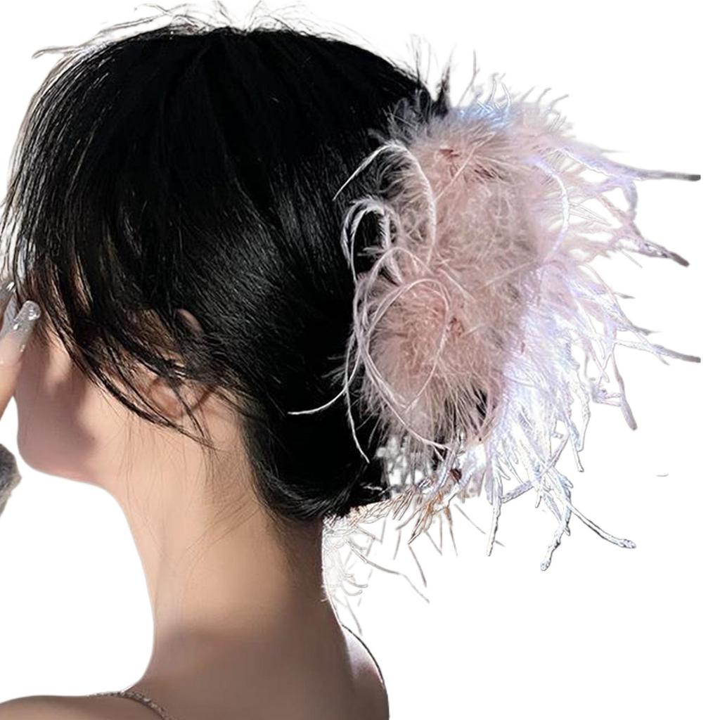 Hair Claw Clip Feather Theme Hair Claw Clamp Lovely 1920s Hair Holder Barrettes Strong Hold Hairpin for Girls