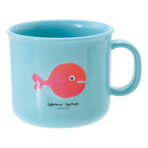 Gakken Staful Gomi Taro's "The Goldfish That Ran Away" Antibacterial Plastic Cup for Children, Light Blue, Made in Japan, K06029