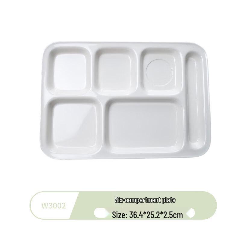 Wuhe A5 Livsmedelsgodkänd Melamin Vit 3-Facks Serveringsfat