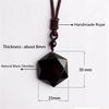 Fashion Fashion Blessing Black Lucky Jewelry Hexagram Shape Necklace Amulet Obsidian Pendant