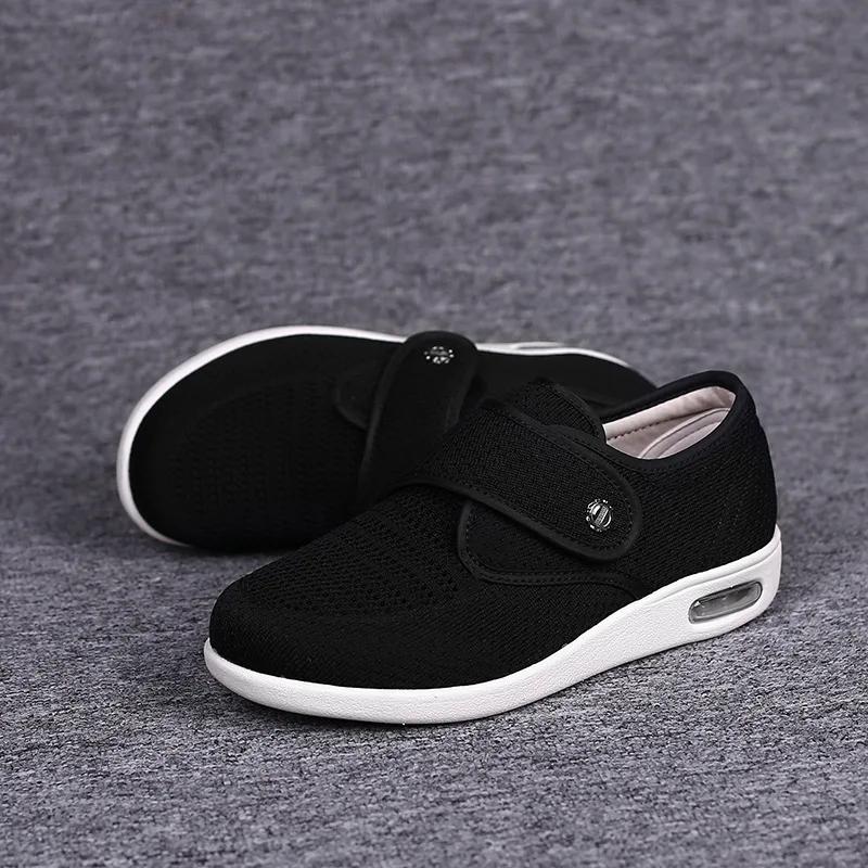 Couple Old People Shoes Fashion Women's Slip on Walking Shoe Orthopedic Diabetic Air Cushion Breathable Slippers Male Sneaker