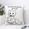 B-Boykisser Silly Cat Cute Pillow Case Plush Fabric Soft Pillowcase Double Sided Print Sofa Cushion Cover Throw Pillow Cover