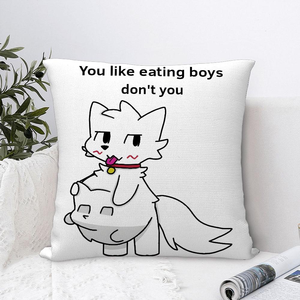 B-Boykisser Silly Cat Cute Pillow Case Plush Fabric Soft Pillowcase Double Sided Print Sofa Cushion Cover Throw Pillow Cover