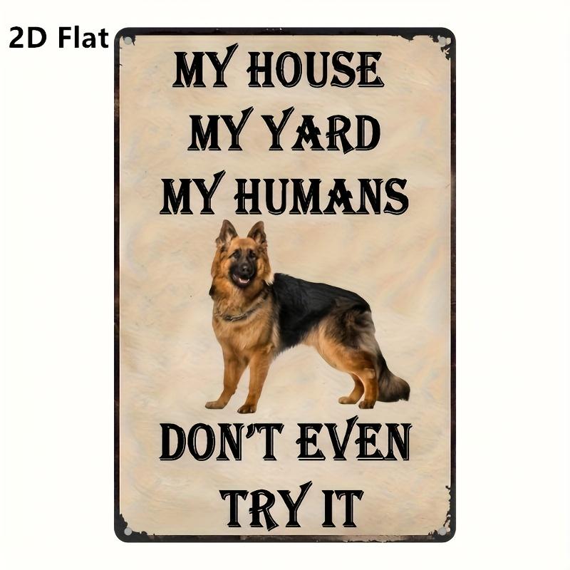 D Flat CmCm (InIn) for Home Decor Warning Signs for Shepherd Dog Protection WallMounted Versatile Decorativ