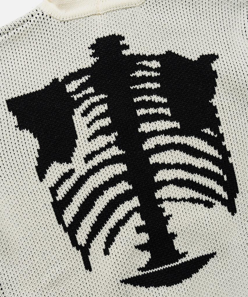 VASTIC Bone Jacquard Hoodie Knit_White / Black