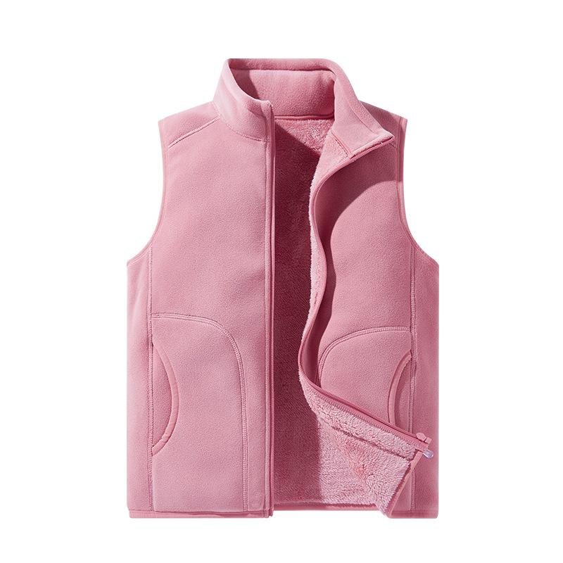 Höst- och vinterparjacka i fleece med extra fleece och förtjockad fleece för damers varma fleecejacka