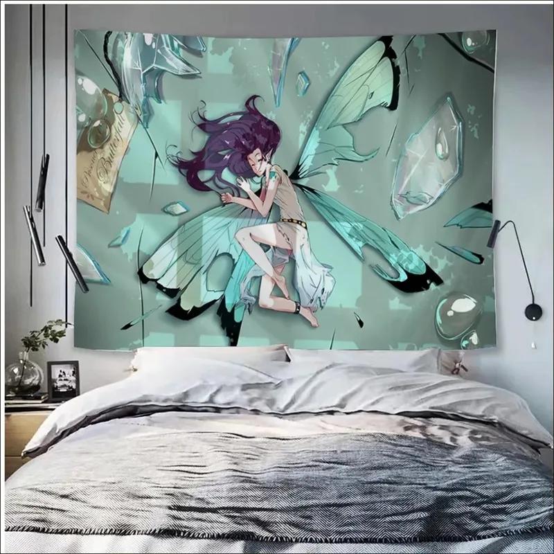 

Гобелен «Девушка-бабочка» для украшения офиса, гостиной, настенный гобелен для дома 100x75cm