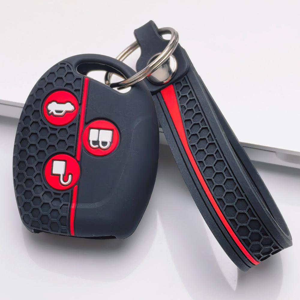Key Fob Cover for Ford Focus C-Max Mondeo Fiesta MK3 MK4 MK5 MK7 with Keychain Anti-Scratch Surface Shockproof Structure Soft Grip Texture