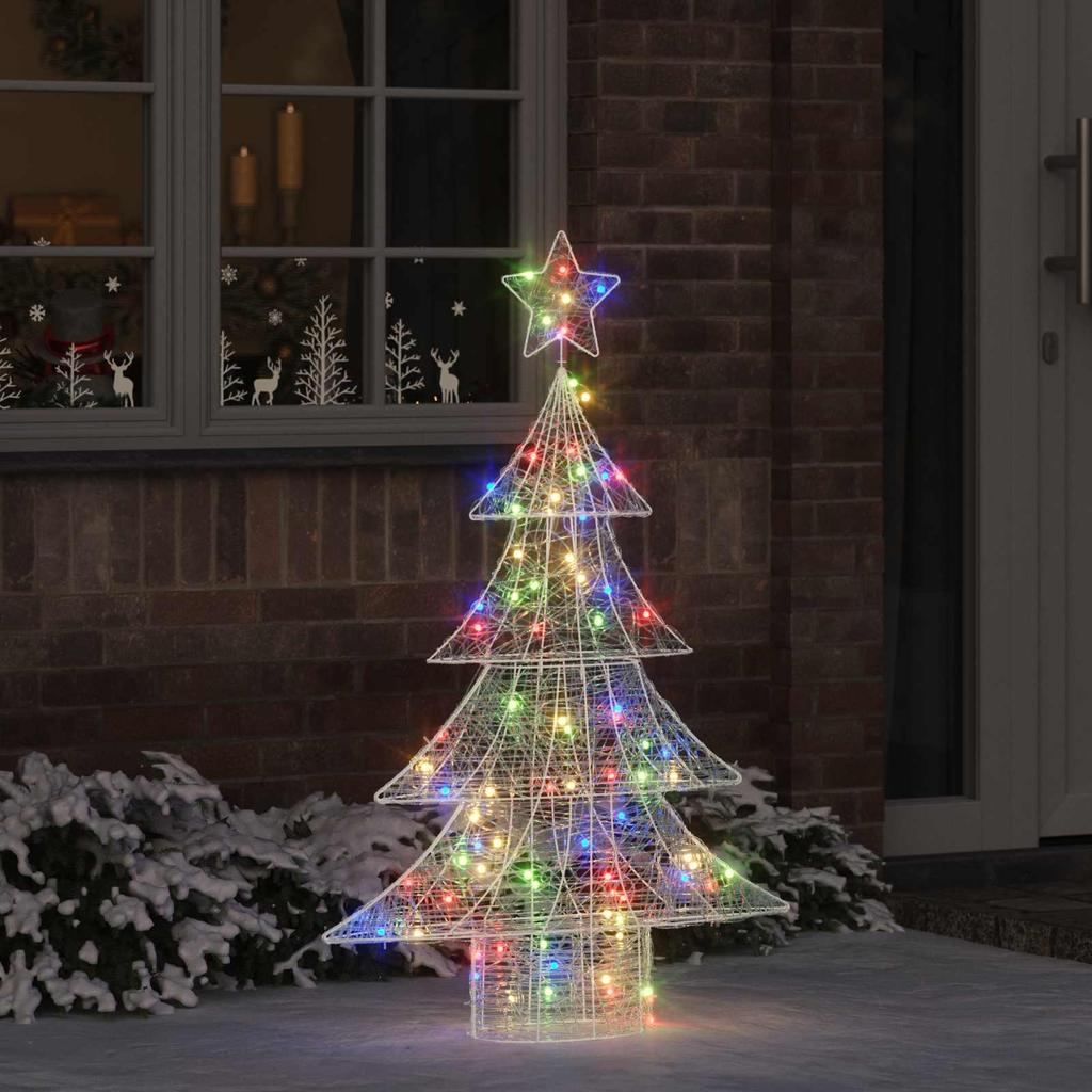 Christmas Tree with 100 Multicolor LEDs 120 cm Acrylic