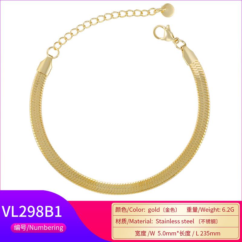 Edelstahl Vergoldet Klingen-Kettenarmband Schlichter Herren- und Damenschmuck Vl295-299