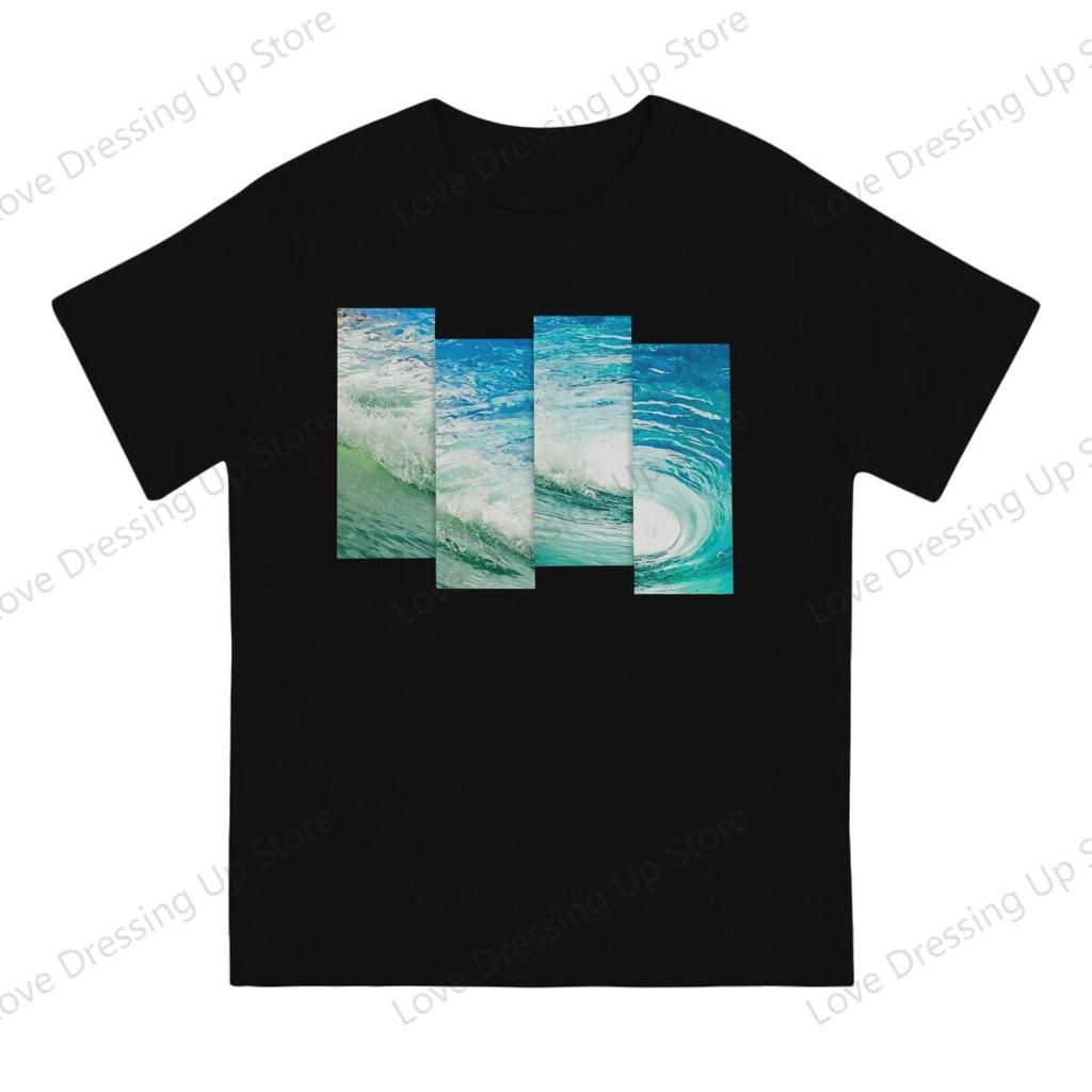 Crazy Wave Tube Panels Large Printed Cotton Unisexs Tshirt Short Sleeve Tshirts Hipster Tops