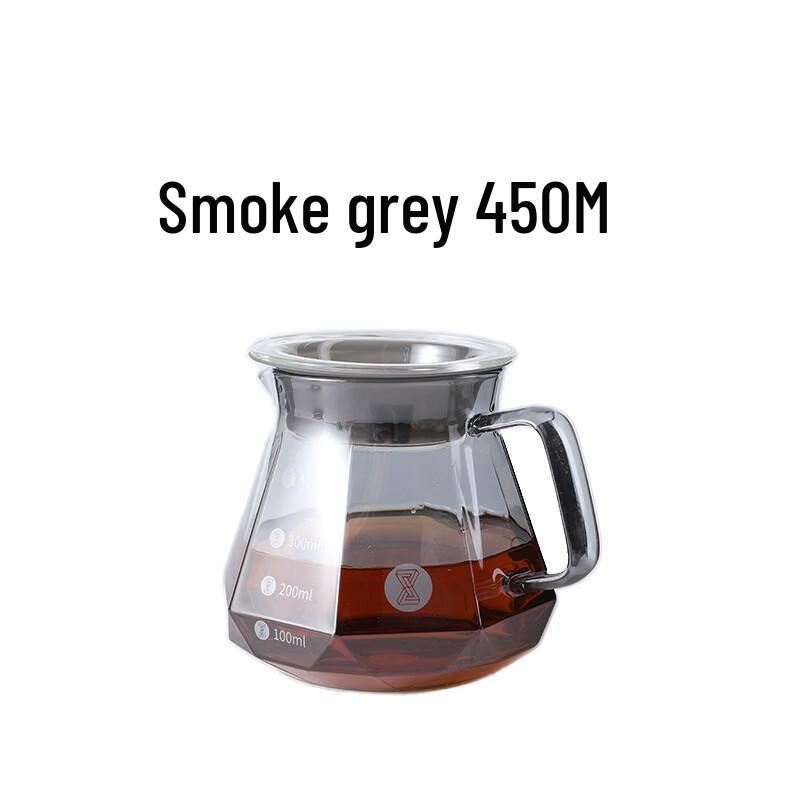 450ML Octagonal High Borosilicate Glass Coffee Sharing Pot