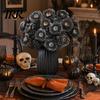Artificial Halloween Branch Eyeball Flower Stem, Rose Floral Pick with Eyeball, Festive Accents Gothic Black Branches for Vase, Home Indoor