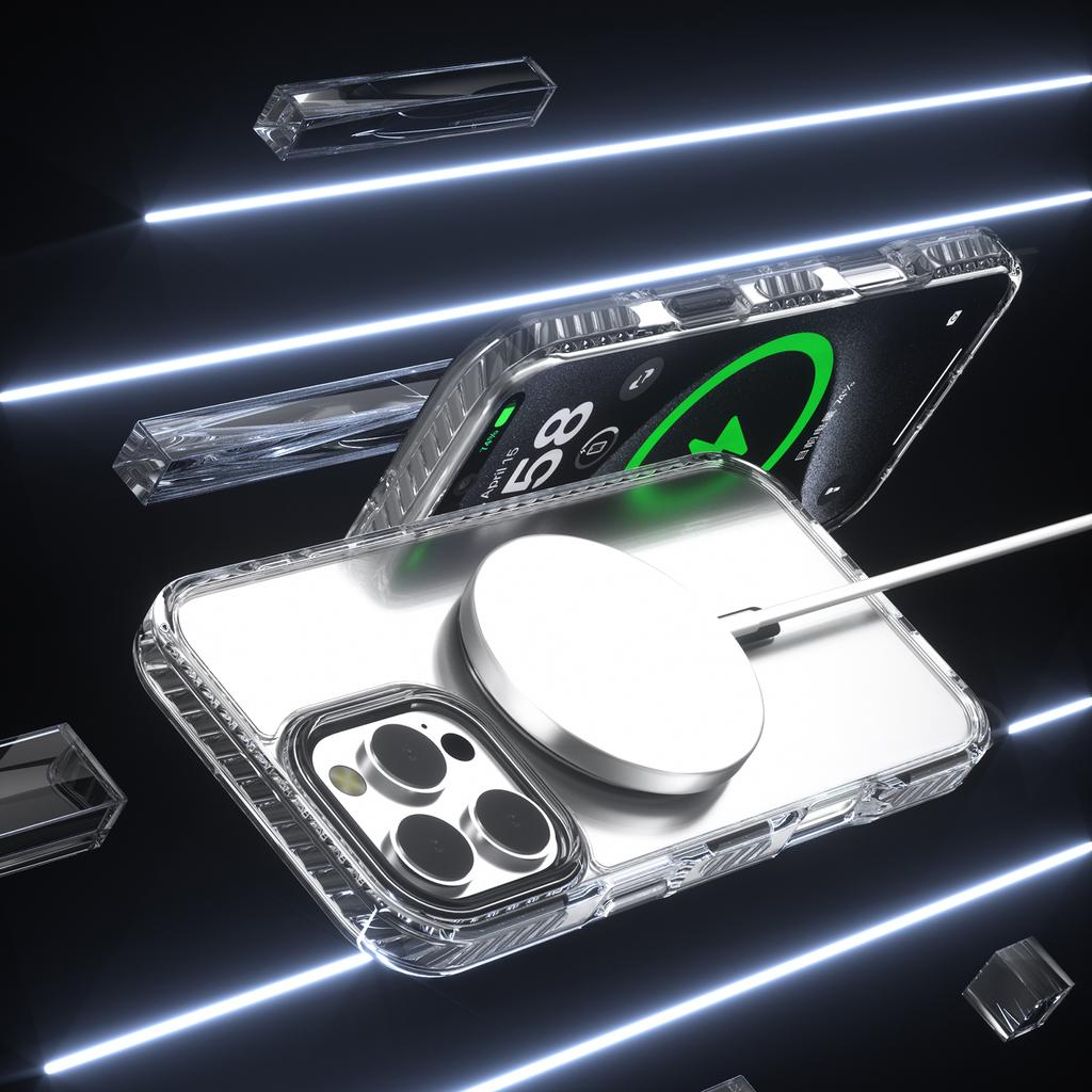For iPhone 14 Pro Max Magnetic Phone Case Compatible with MagSafe PC+TPU Cover with Lanyard Hole