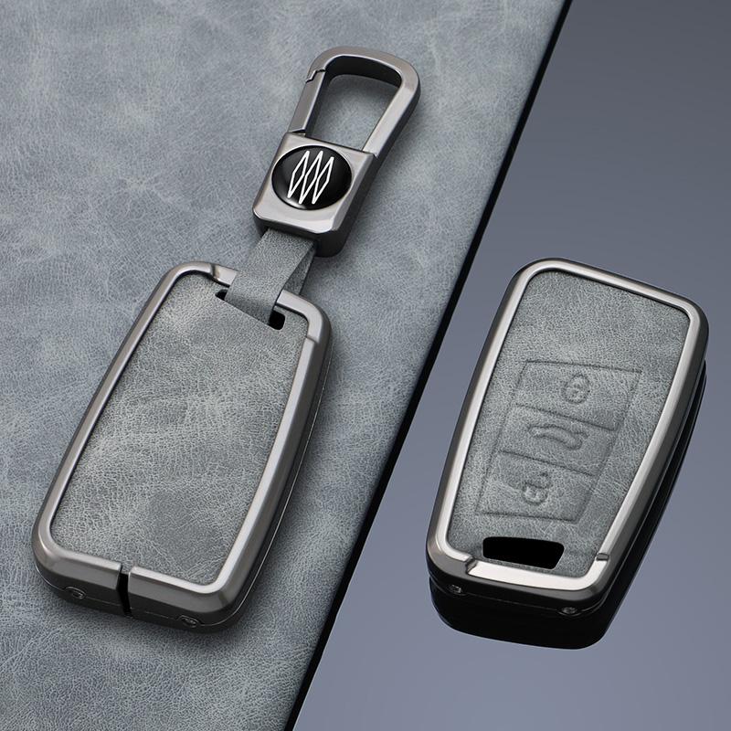 Metall + Leder Auto Schlüsselhülle Abdeckung Schale Für Vw Volkswagen Magotan Passat B8 Für Skoda Superb Kodiaq A7 Tiguan Mk2 Cc
