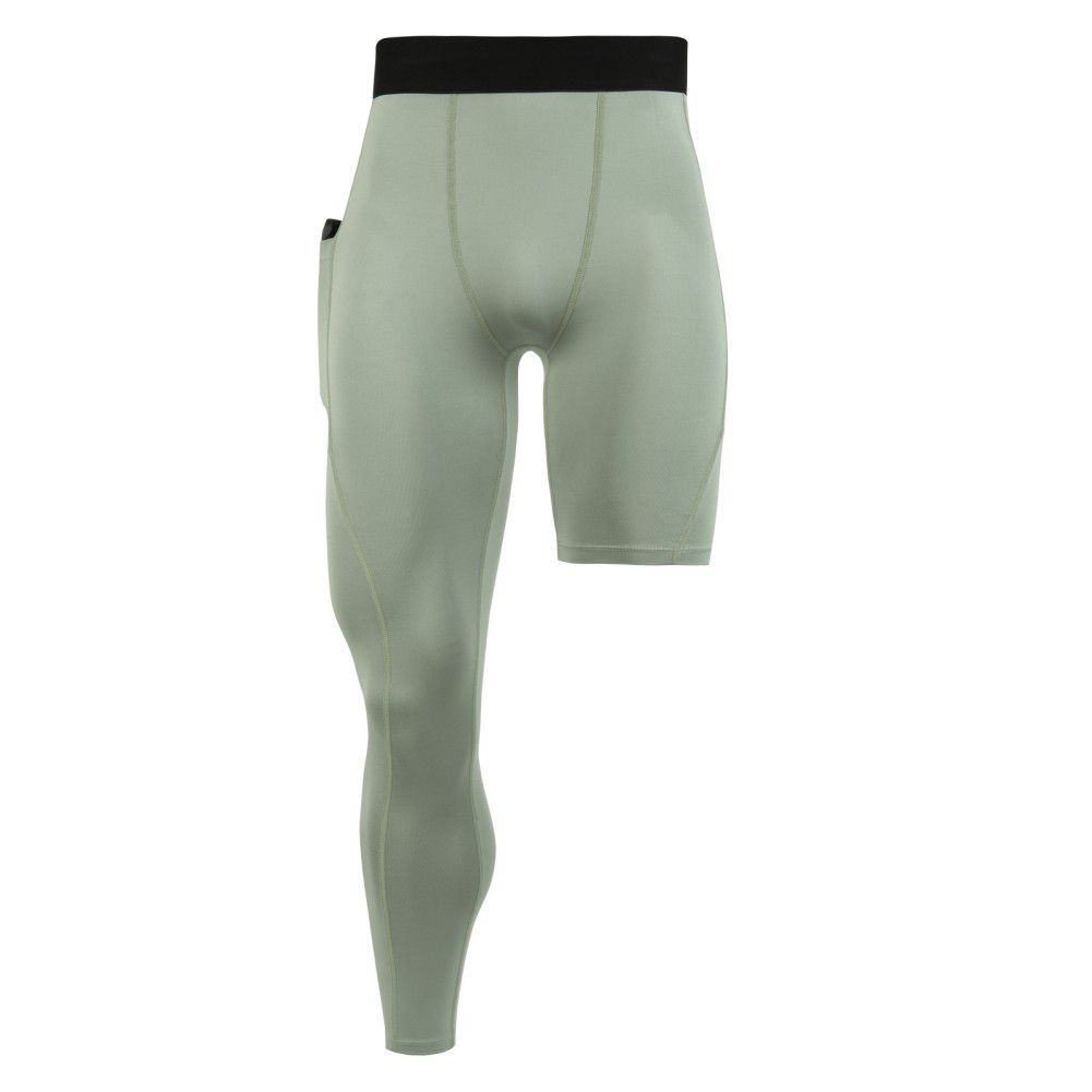 ZDSUHYIW Collant da uomo strato base a 3/4 una gamba a compressione, leggings funzionali da basket, pantaloni sportivi aderenti a 3/4, bianco, S