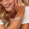 Stainless Steel Silver Color Bracelet Smooth Blank Bar With Heart Pendant Trendy Wrist Valentines Day Gift Jewelry
