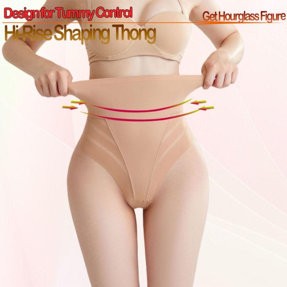 

Mesh High Waist Thong Hollow Out Hip Lift Shaper Breathable Slim Seamless Underpants Women XL телесный