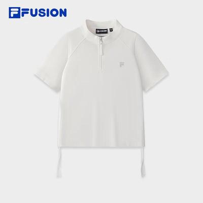 FUSION Women's Half-Zip Knit Short Sleeve T-Shirt