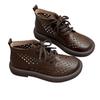 Genuine Leather Cooling Boots Cowhide Flat Shoes with Perforated Holes
