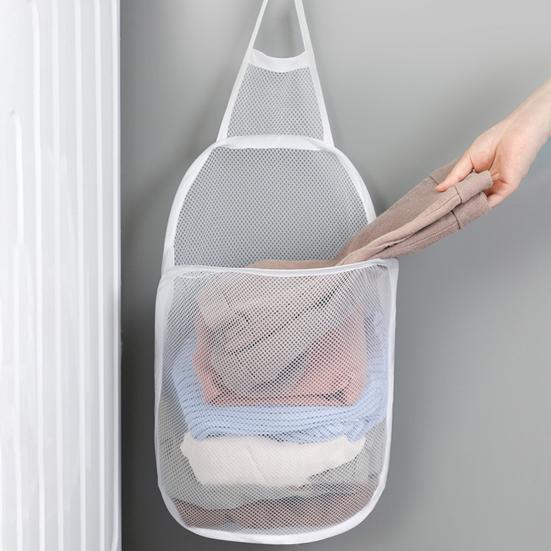Yousheng Hanging Laundry Bag Large Capacity Foldable Design Breathable Mesh Fabric Multi-Purpose Clothes Storage Laundry Bag