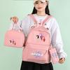 4Pcs/set Anime K-Pop Printed Backpack with Pencil Case Handbag for Teenager Student Boy Girl Bookbag Schoolbag Large Capacity Travel Bag Rucksak
