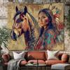 Horse and American Girl Tapestry