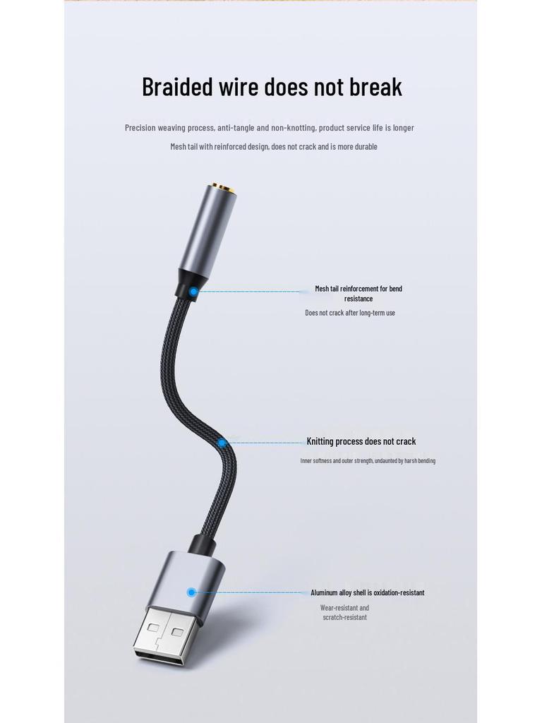 Treiberfreier USB-zu-3,5-mm-Audioadapter für Headset & Mikrofon
