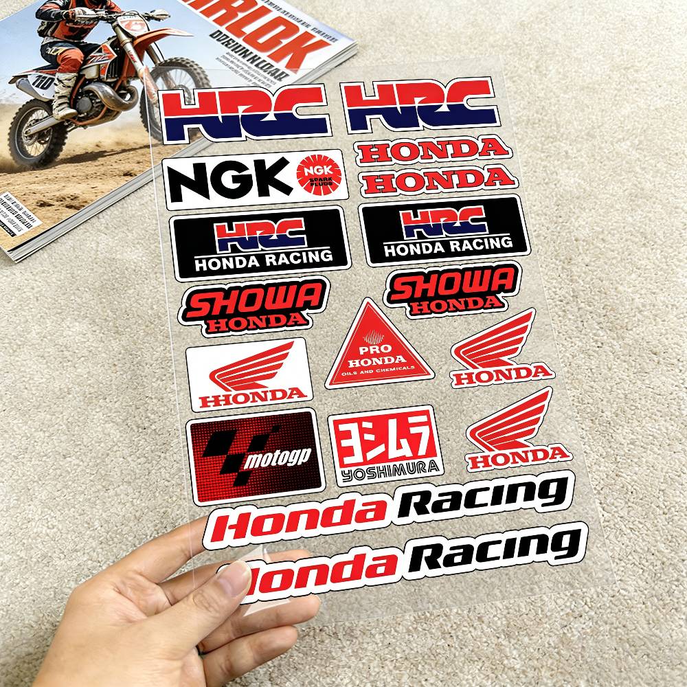 Laser For Honda Motorcycle Reflective Stickers Waterproof Decals For Helmet Scooter Fuel Tank Toolbox Racing