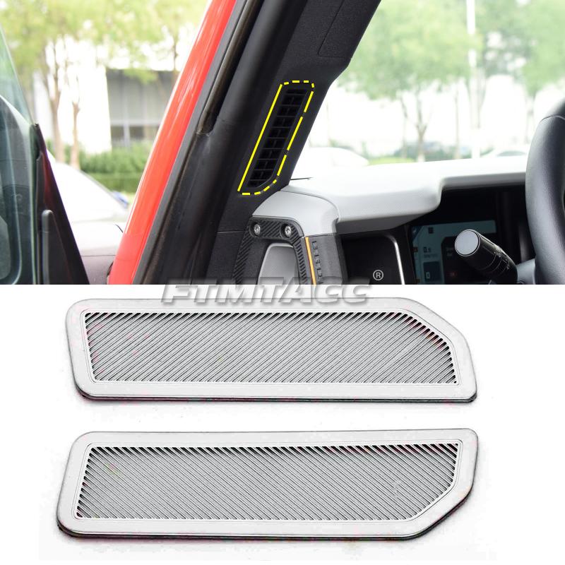Stainless Steel Car Trunk Speaker Protection Tail Box Cover Trim Sticker for Ford Bronco  2022 2023 Interior