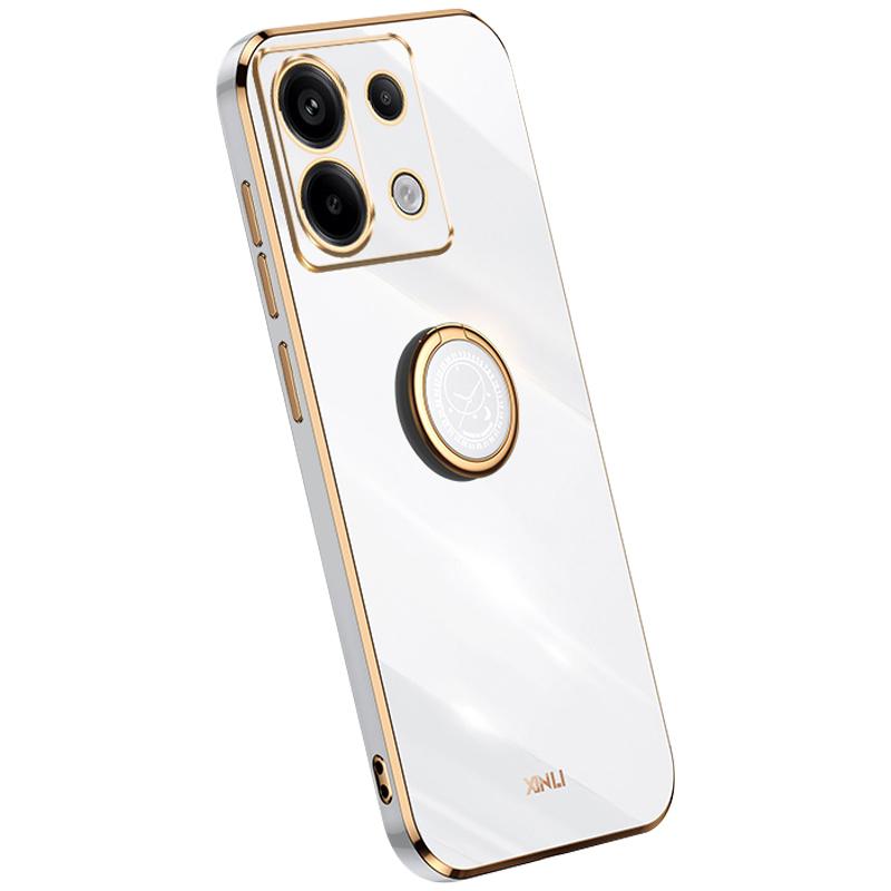 XINLI For Xiaomi Redmi Note 13 Pro 5G/Poco X6 5G Case TPU Phone Back Cover Electroplating Edge with Kickstand
