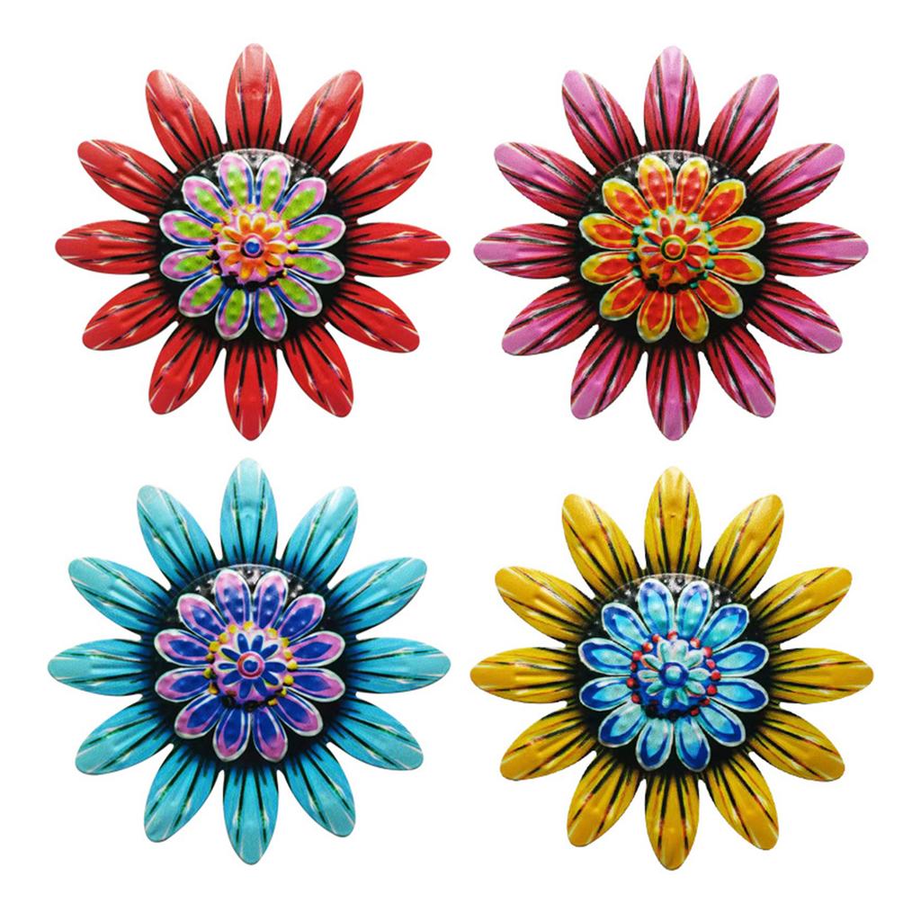 Vintage Styles Metal Flower Wall Art Durability Craftsmanships Iron Flower Wall Sculpture For Bedroom Garden Metal Floral
