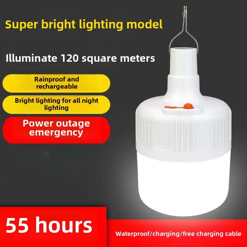 Ultra Bright LED Rechargeable Bulb Outdoor Waterproof Lighting Emergency Wireless Energy-saving Lamp