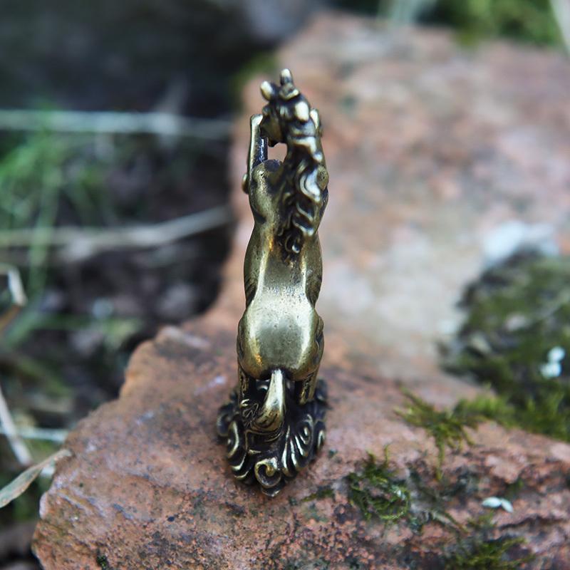 Vintage Měděný Zvěrokruh Kůň Malá Soška Feng Shui Ozdoby Mosazné Šťastné Zvíře Miniatury Figurky Stolní Dekorace Řemesla