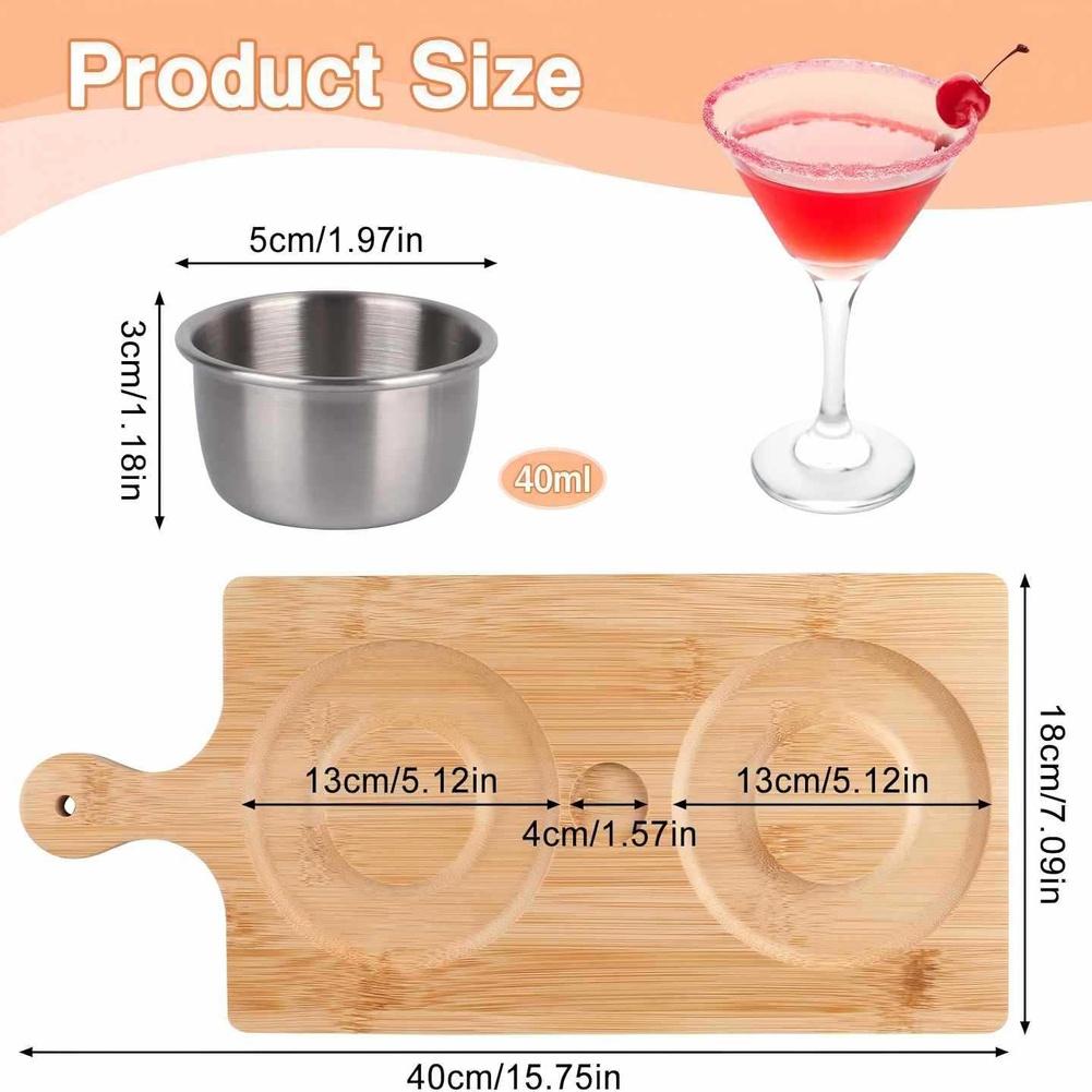 1 Set Salt-and-pepper 5*5*3cm Margarita Salt Rim Set Cocktail Bar Serving Tray With Stainless Steel Bowl Barware Bar Tools