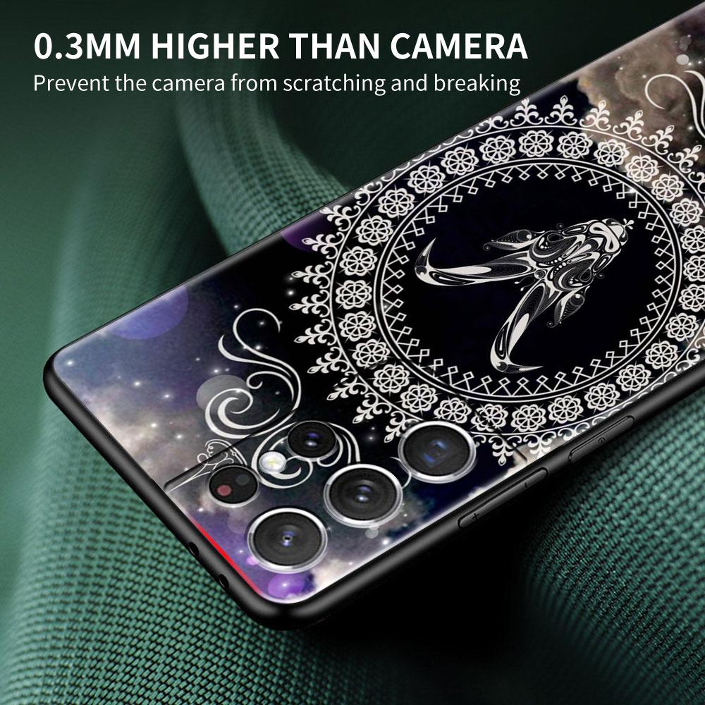 Case For Samsung Galaxy S20 FE S22 Ultra S21 Plus Luxury Soft Phone Case S10 S9 S8 S10e S7 Funda Mandala 12 Constellations Shell