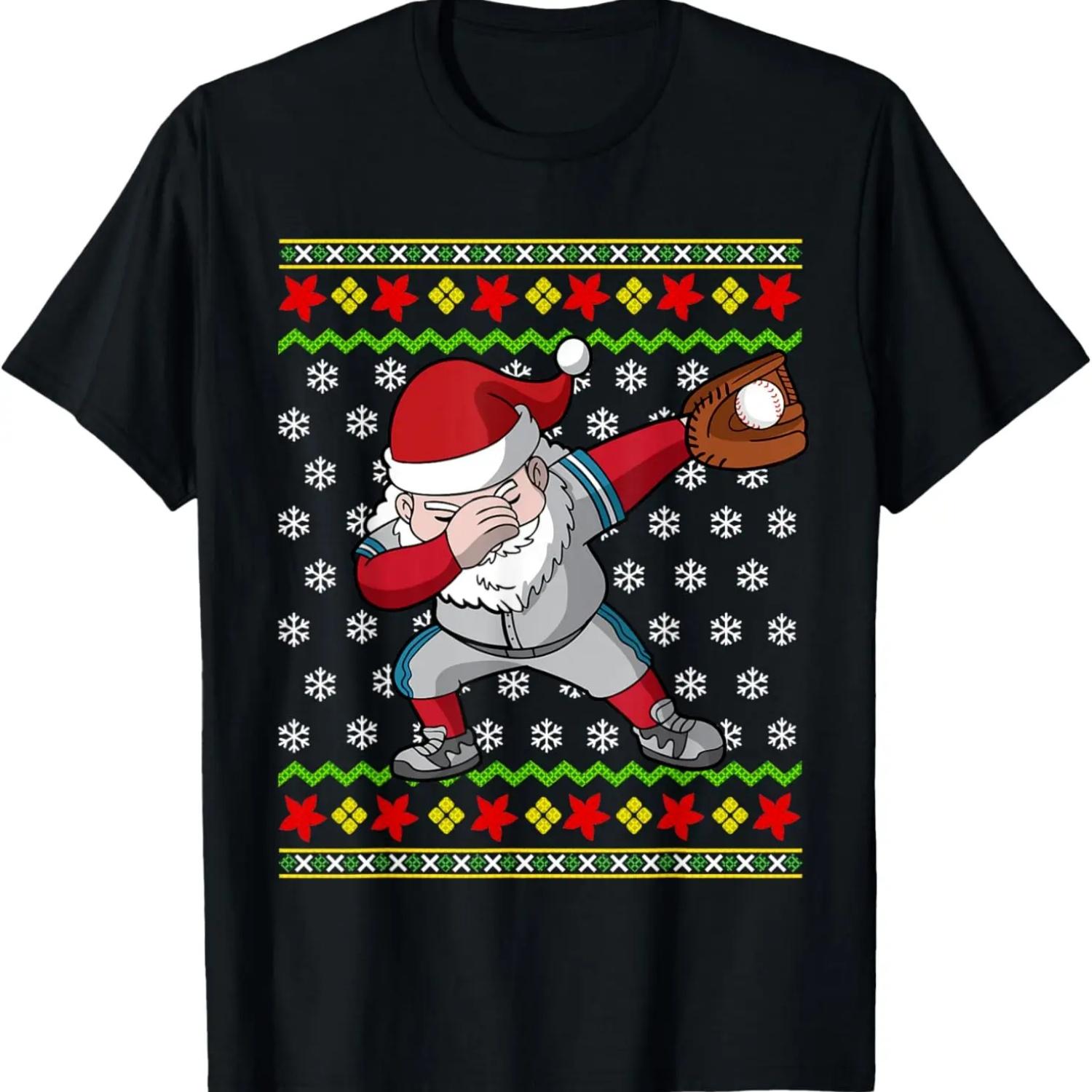 

Christmas Santa Claus Baseball Player Dabbing Pose T-Shirt XXXXXL чорний