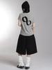 Lupeu Cut-Out Stud Applique Short Sleeve Tee Gray