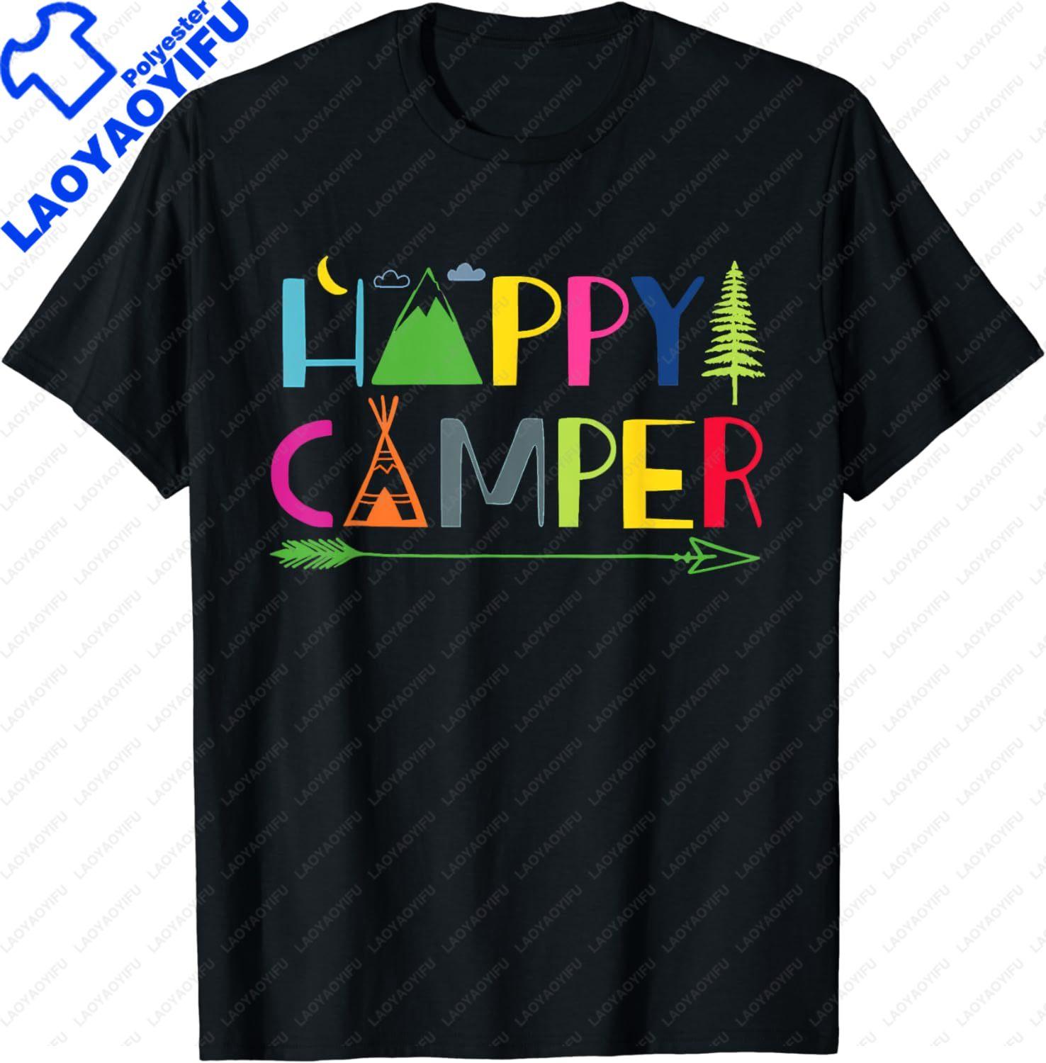 Arrow Camper Happy Summer Camp Camping Gift Men Women Kids TShirt Funny Birthday Gift Shirts Graphic T Shirts Streetwear S