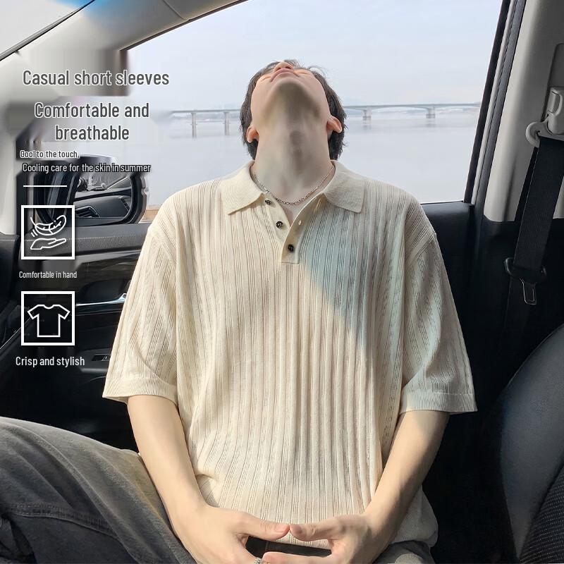 MEDE Men s Loose Fit Knit Polo T-Shirt 2XL