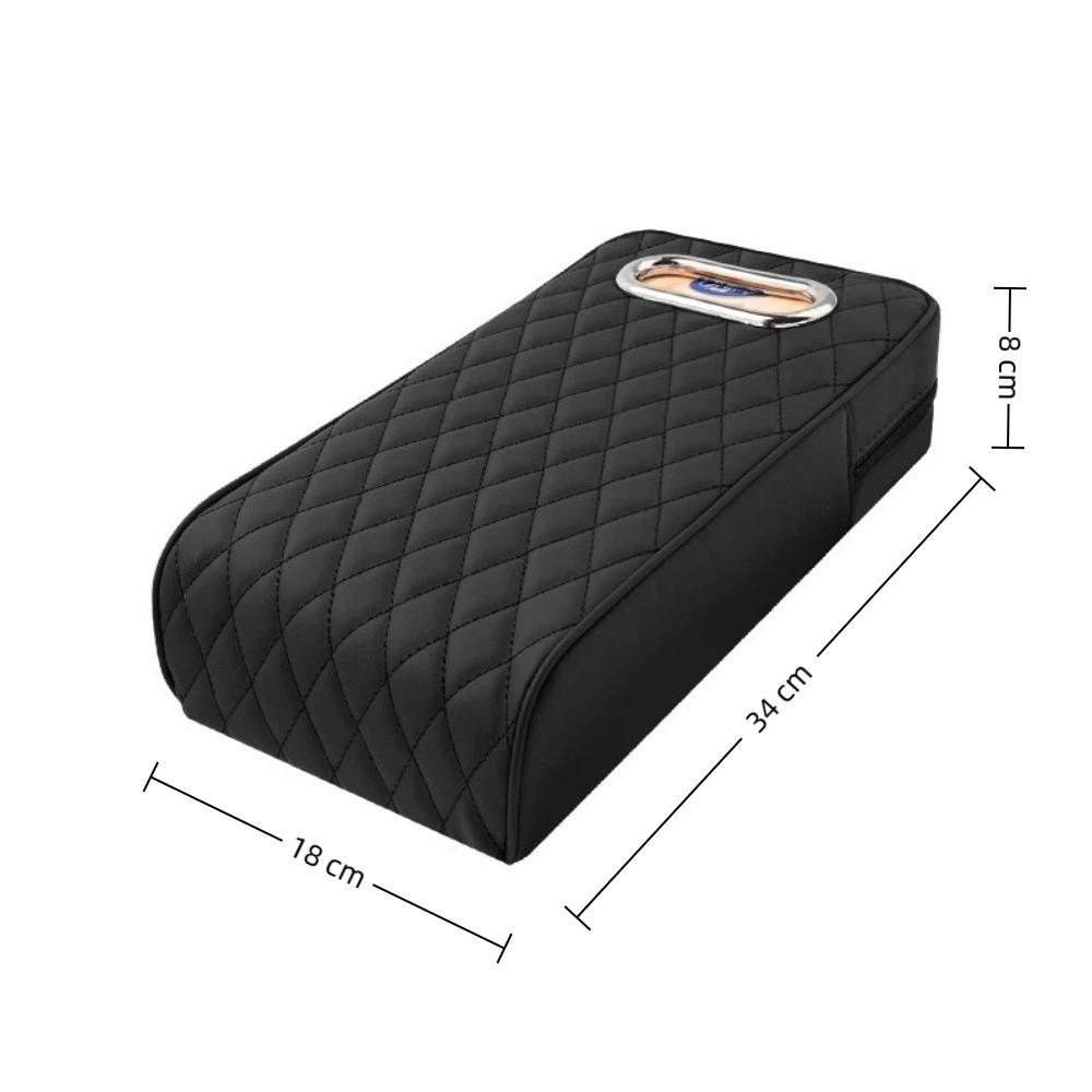 Universal Armrest Box Mat Solid Color Car Decor Car Armrest Box Cover PU Leather Armrest Box Protection Cover