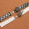 Elegant Ceramic Watch Bracelet Accessories for Geya| FOSSIL Omega Huawei Watch Strap 14 16 18mm Black White Flat Interface