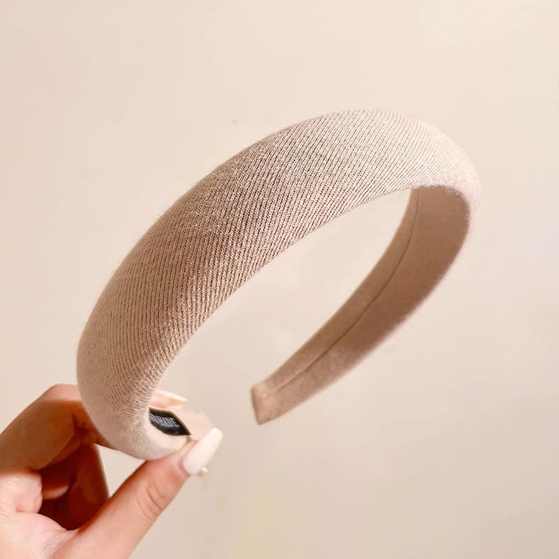 Rose Red Wide-brimmed Sponge Hair Band Women Fairy Temperament Headband Tweed Head Hoop Hairband Princess Girls Hair Accessories